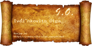 Ivánkovits Olga névjegykártya